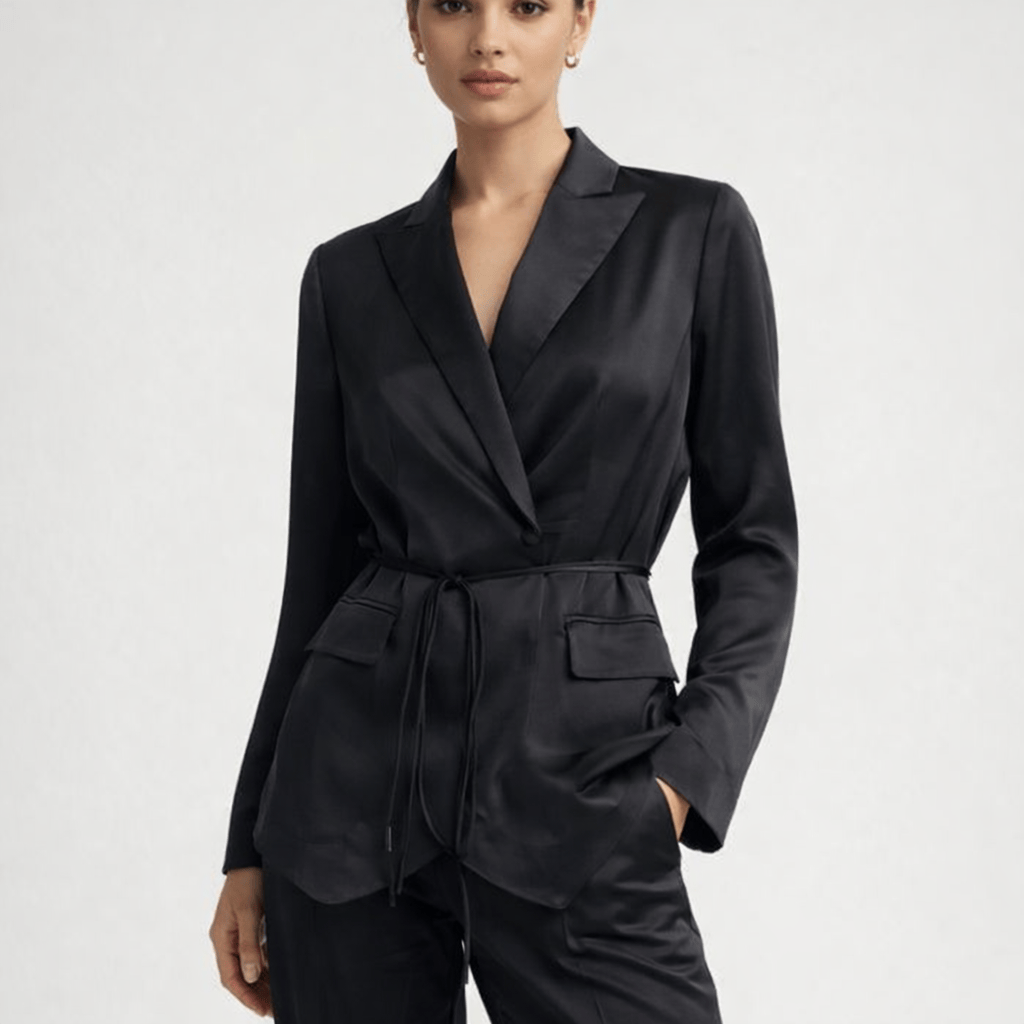 Form Fit Silk Tie Blazer