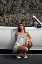 Load image into Gallery viewer, 60s Silk Cowl Mini Slip Dress - Prints
