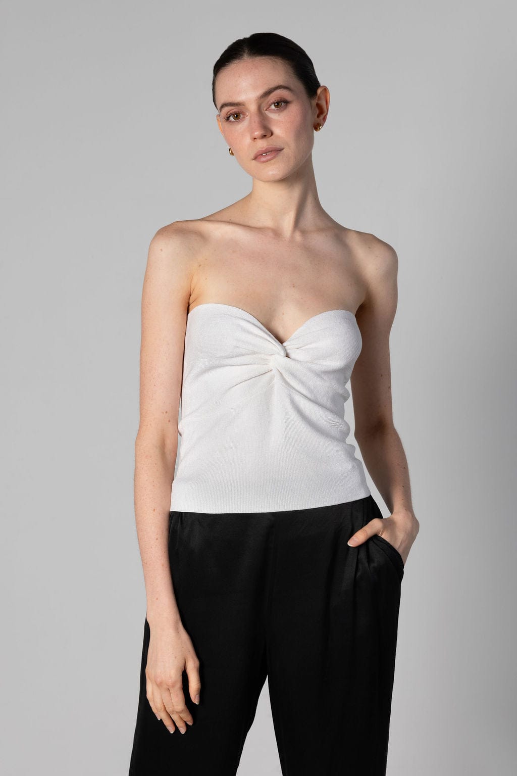 Silk Knit Bandeau Top