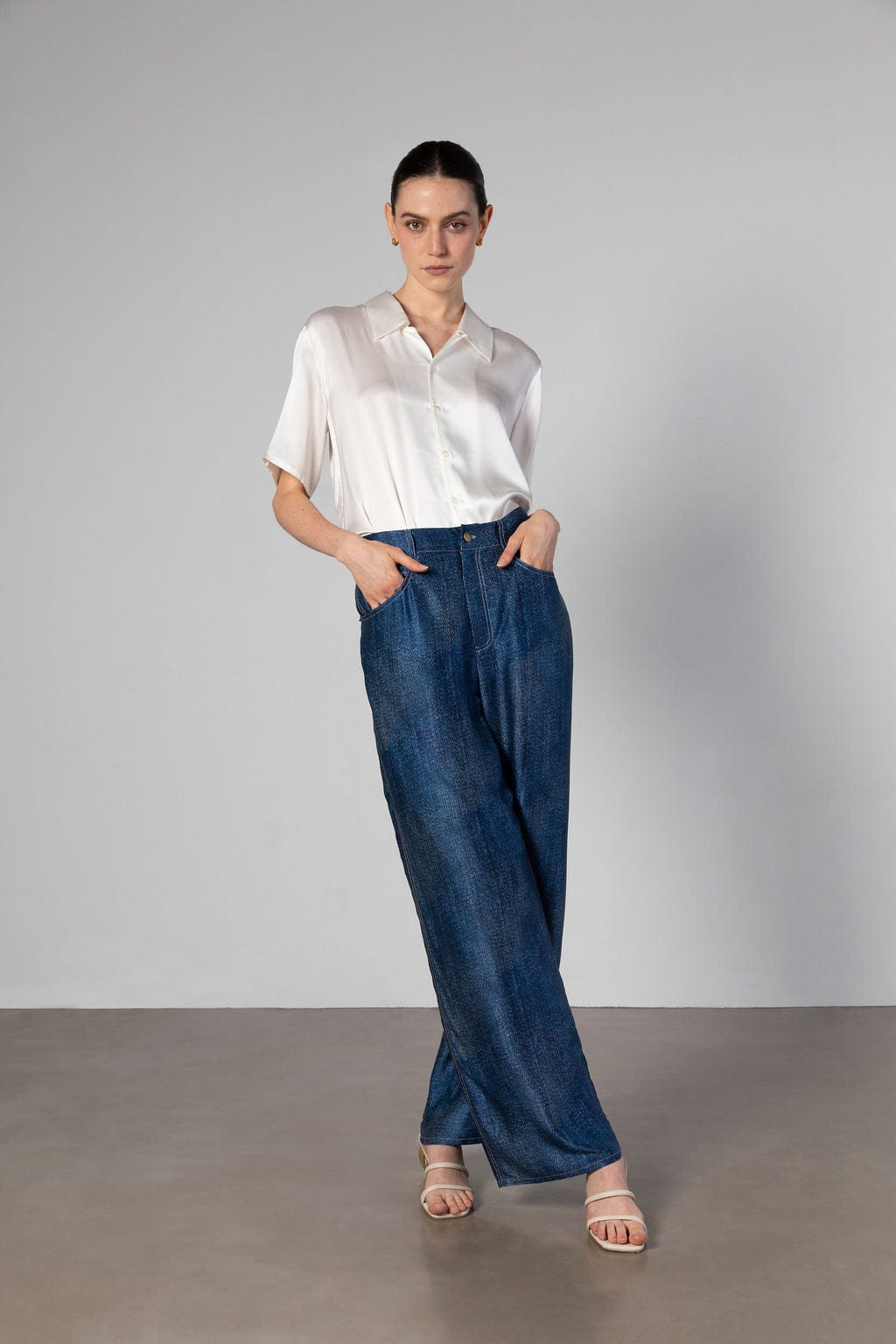 Jeans But Silk - Dark Denim Print