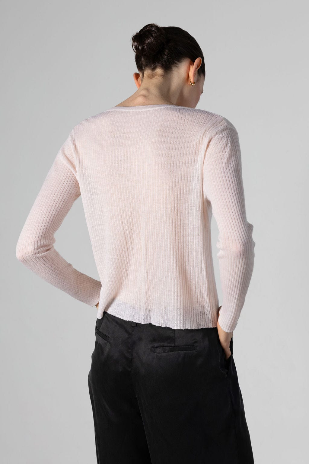 Soft Spring Semi Sheer Cashmere Knit Cardigan