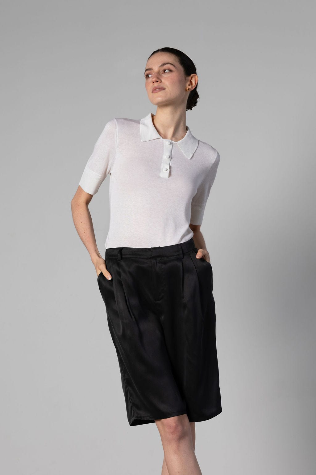 Club Polo Silk Jersey Top