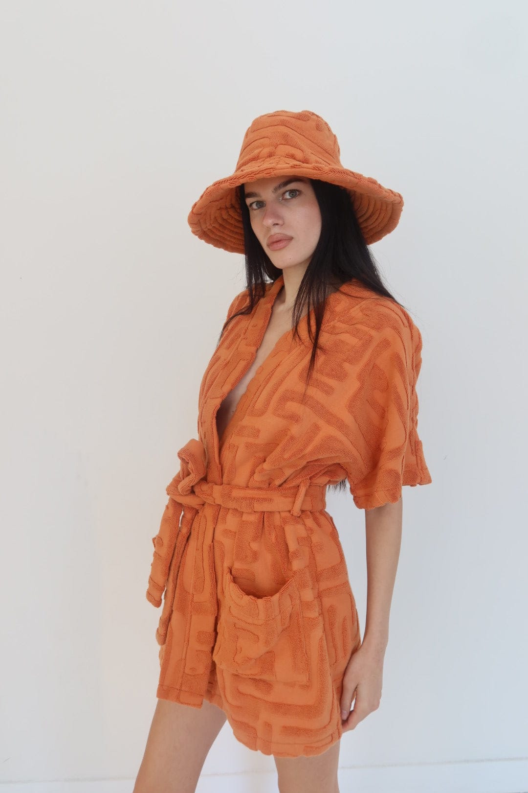 Towelling Mini Robe Clay - Soleil Soleil