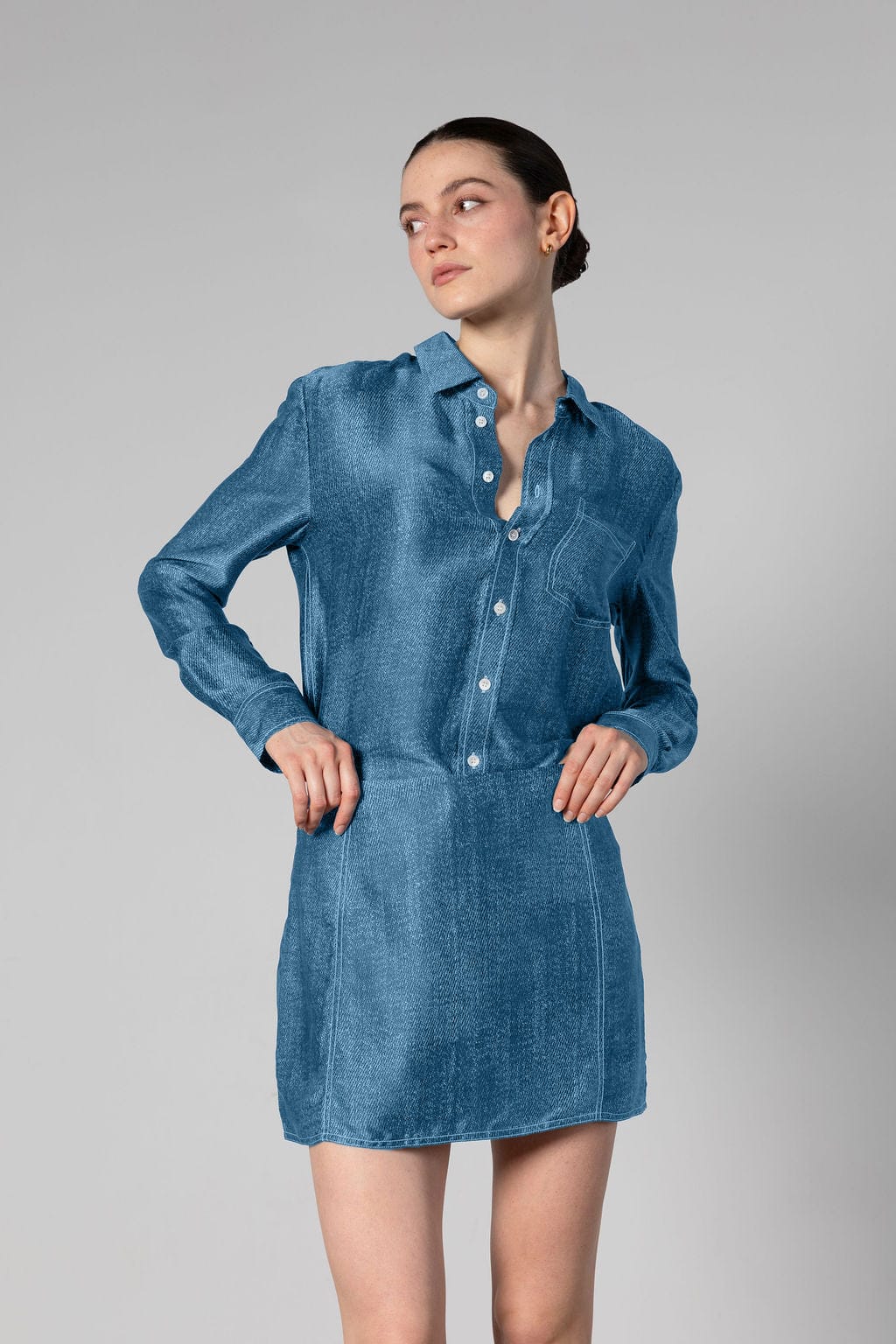 Austin Long Sleeve Shirt - Light Denim