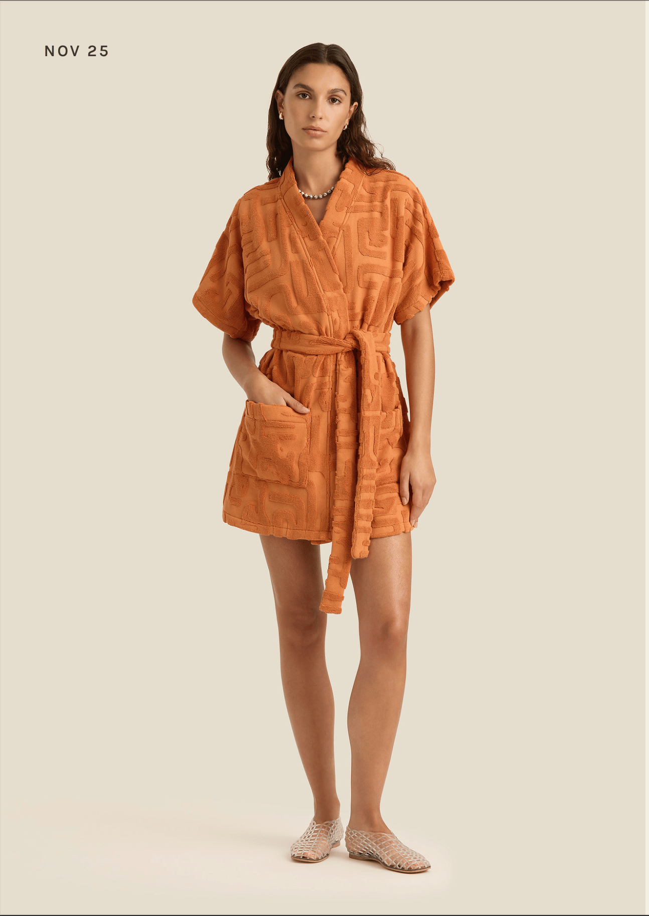 Towelling Mini Robe Clay - Soleil Soleil