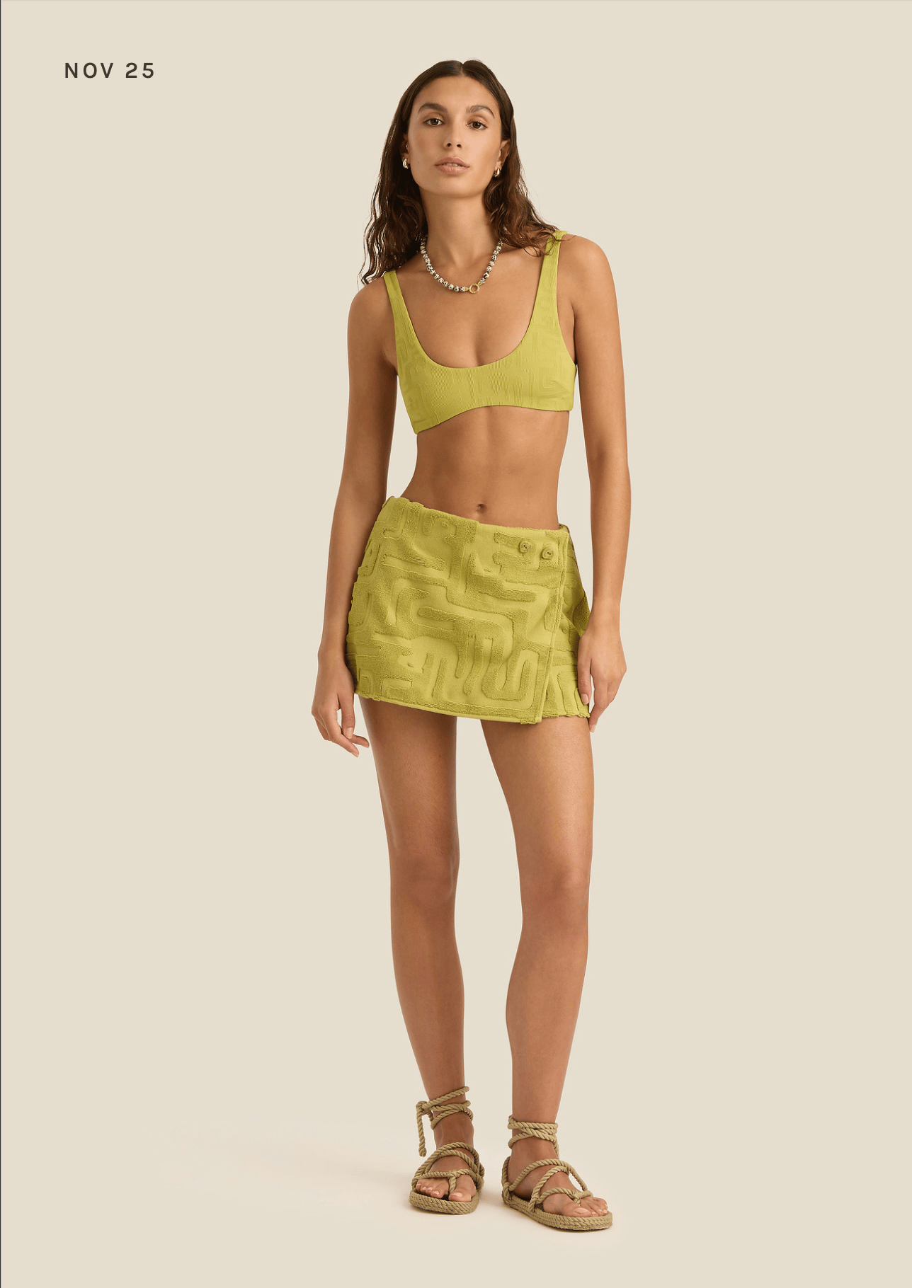 Towelling Wrap Skirt Aloe - Soleil Soleil