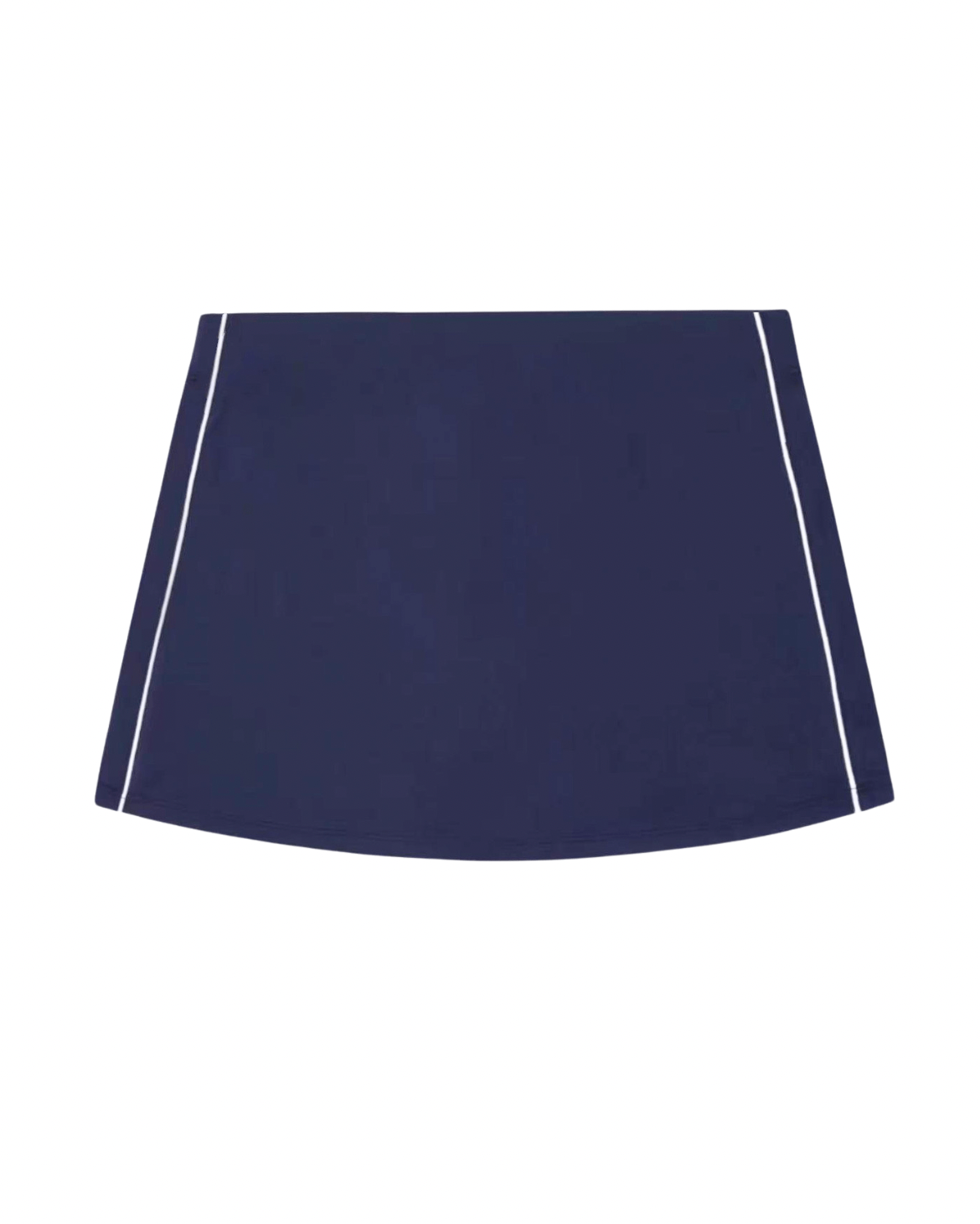 Sporty In Silk Mini Skirt - Navy White Piping