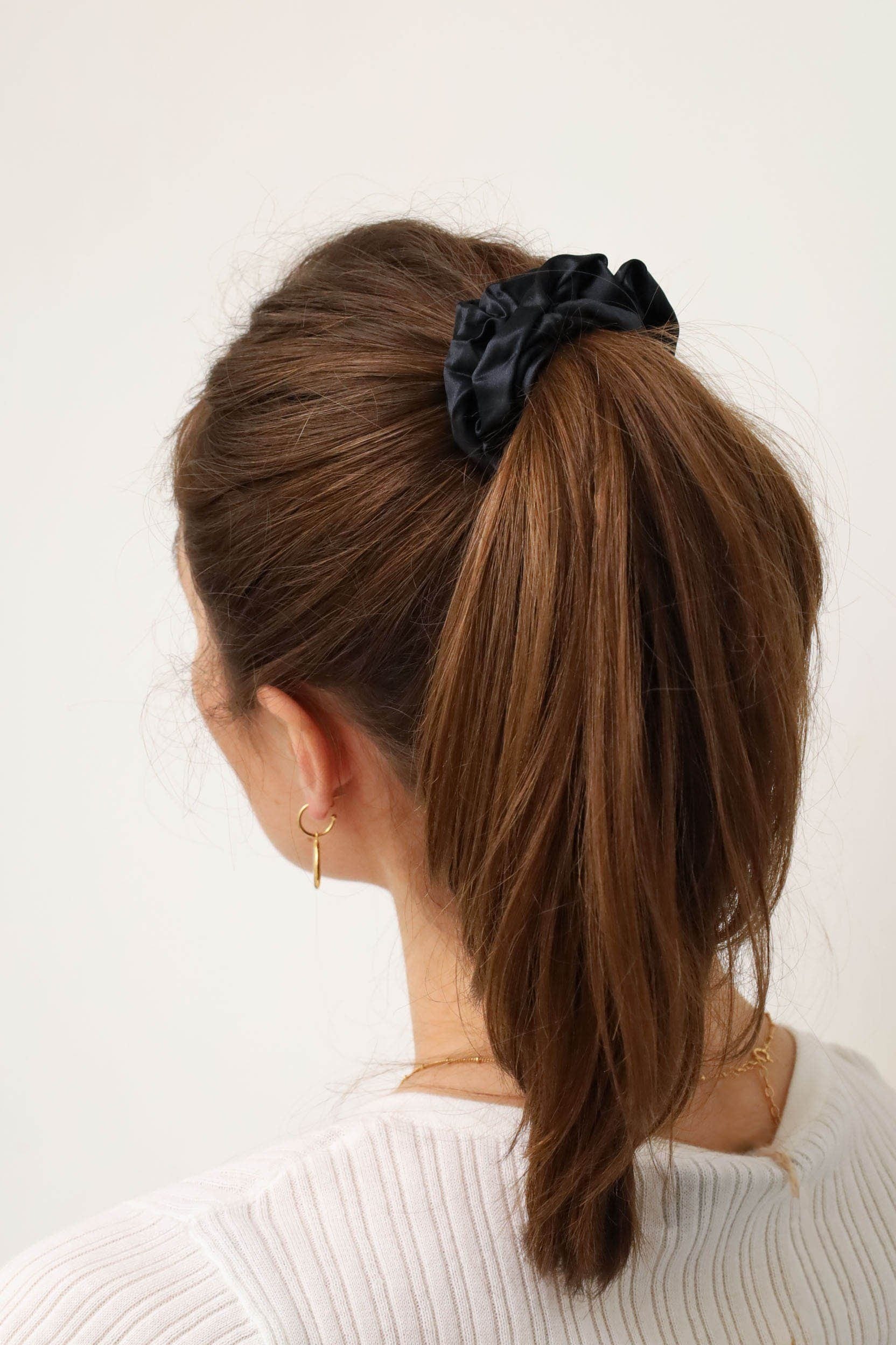 Anaphe Additions Multi Pack (1 Classic Black 1 Champagne 1 Red) Party Season Go Big Silk Scrunchy Set