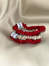 Load image into Gallery viewer, Anaphe Additions Multi Set Red &amp; Champagne Classic Colours Silk Skinny Hair Tie Multipack
