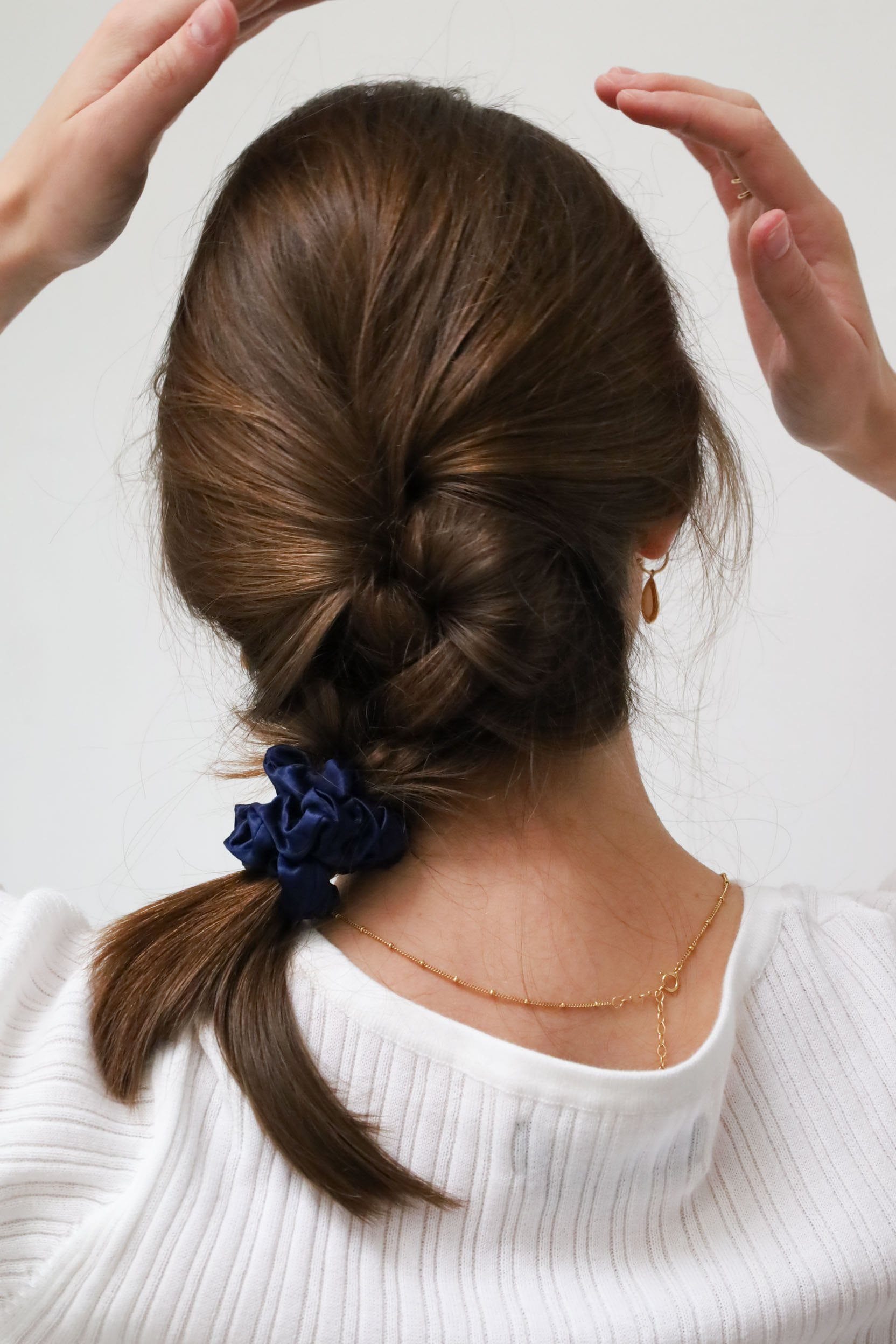 Anaphe Additions Navy Blue, Red, Champagne Party Season Midi Silk Hair Scrunchies