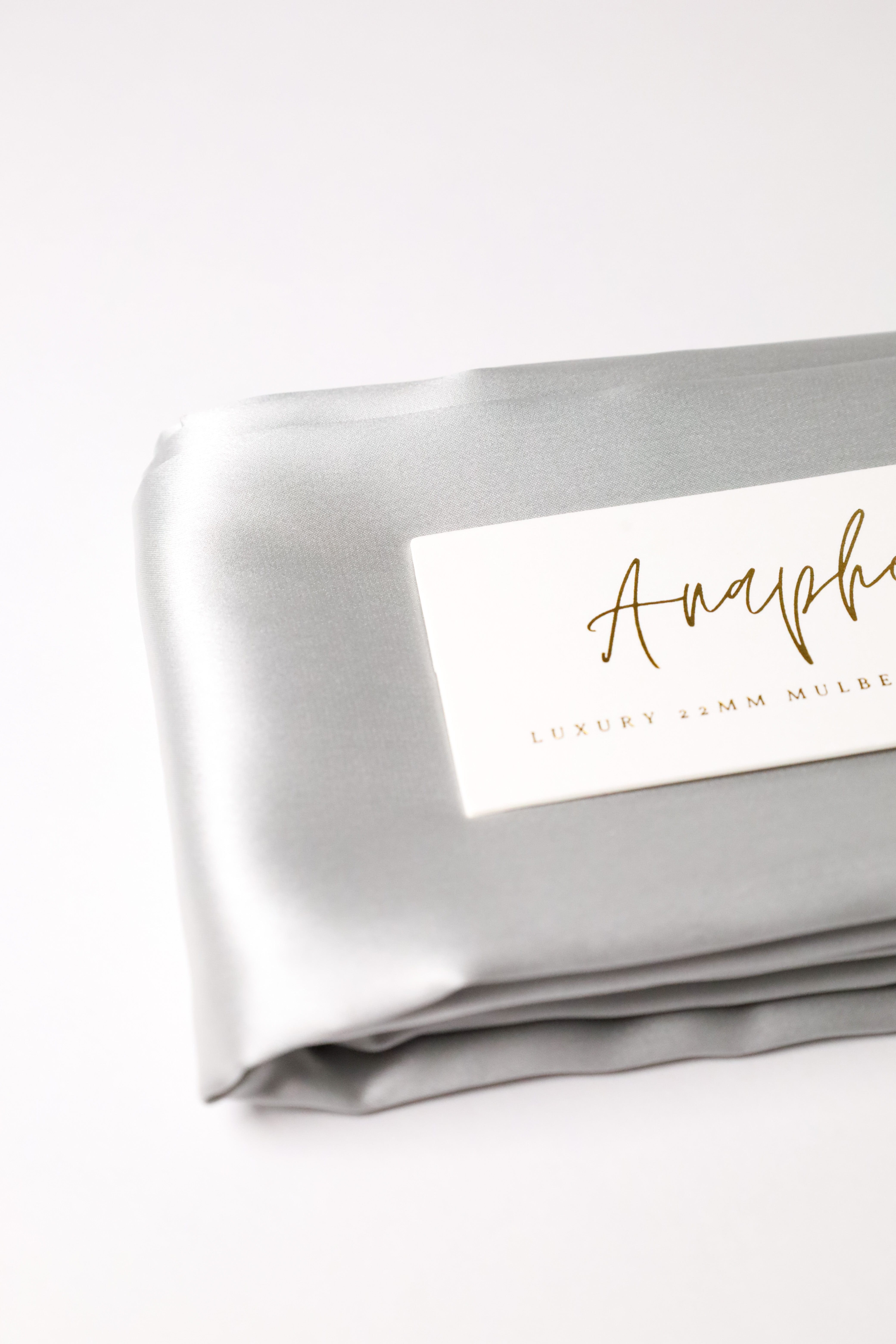Anaphe Additions Silver Pillowcase 22momme Charmeuse Silk