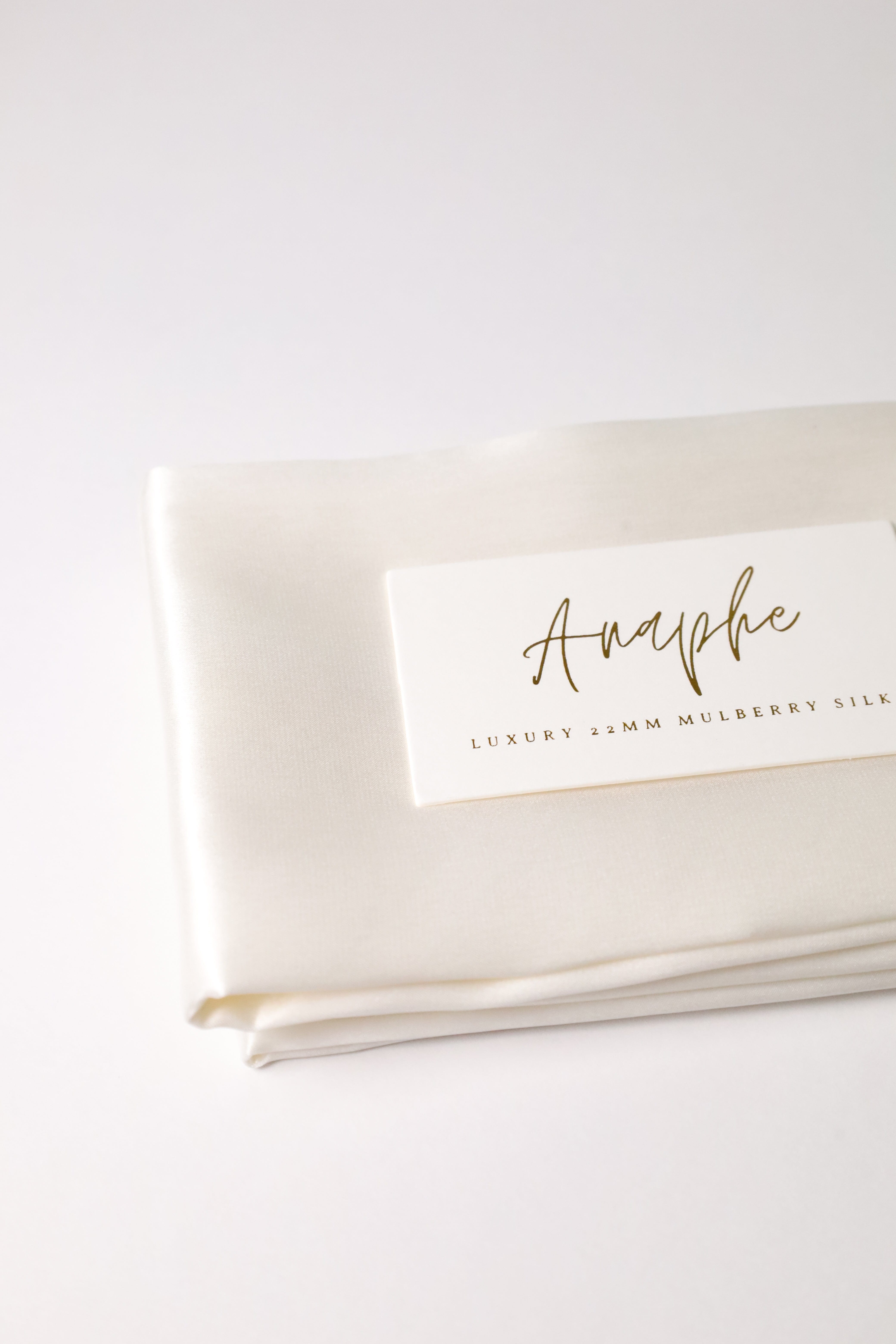 Anaphe Additions White Pillowcase 22momme Charmeuse Silk