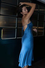 Load image into Gallery viewer, Anaphe Backless Dress 00&#39;s Backless Silk Halter Dress - Dusk Blue
