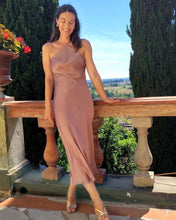 Load image into Gallery viewer, Anaphe Backless Dress 00&#39;s Backless Silk Halter Dress - Rosewood
