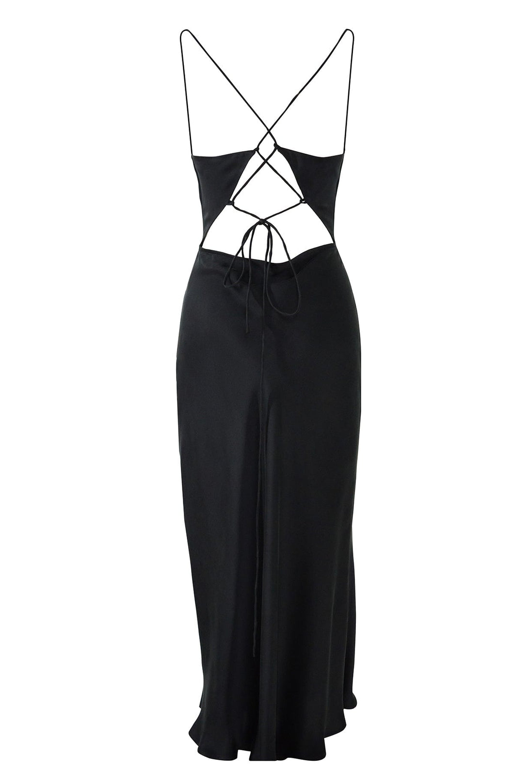 Anaphe Backless Dress Nova Dress Silk Open Back Slip - Classic Black