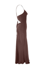 Load image into Gallery viewer, Anaphe Backless Dress Nova Dress Silk Open Back Slip - Cocoa Brown
