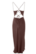 Load image into Gallery viewer, Anaphe Backless Dress Nova Dress Silk Open Back Slip - Cocoa Brown
