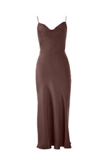 Load image into Gallery viewer, Anaphe Backless Dress Nova Dress Silk Open Back Slip - Cocoa Brown
