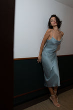 Load image into Gallery viewer, Anaphe Backless Dress Nova Dress Silk Open Back Slip - Morning Mist Blue
