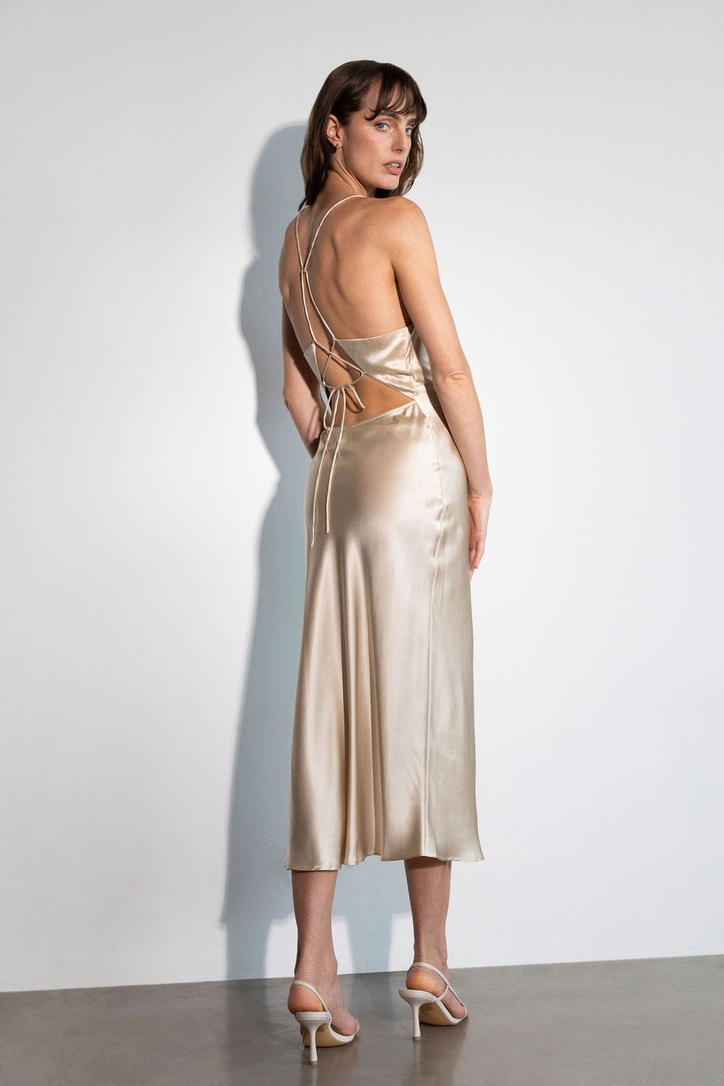 Anaphe Backless Dress Nova Slip Dress Creme - Atelier
