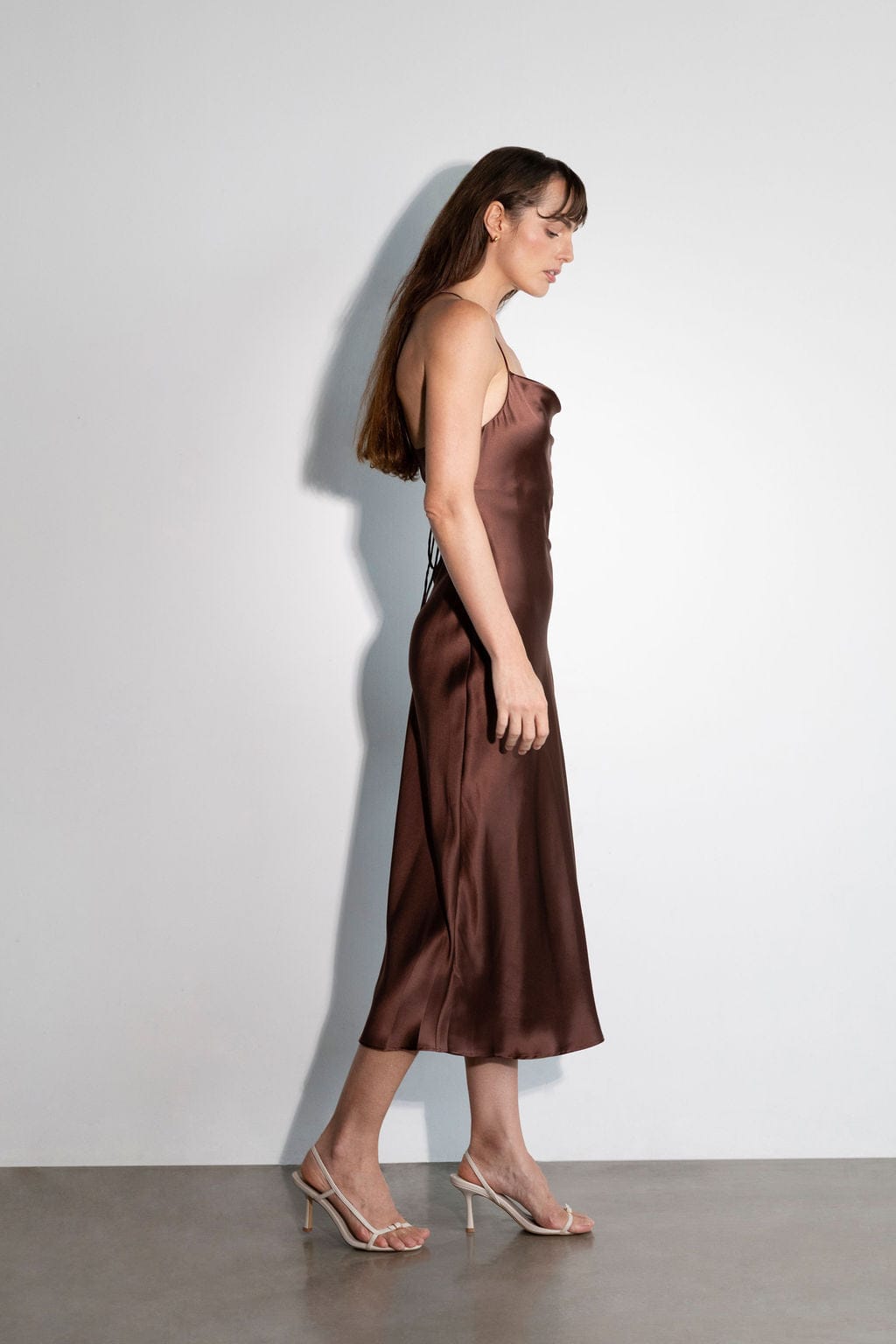Anaphe Backless Dress Nova Slip Dress Espresso - Atelier