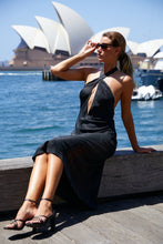 Load image into Gallery viewer, Anaphe Backless Dress Oui Rose Silk Halter Dress - Classic Black
