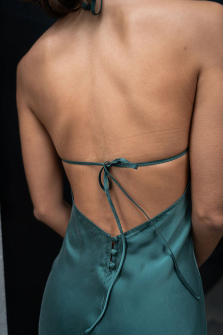 Anaphe Backless Dress Seren Halter Dress - Evergreen