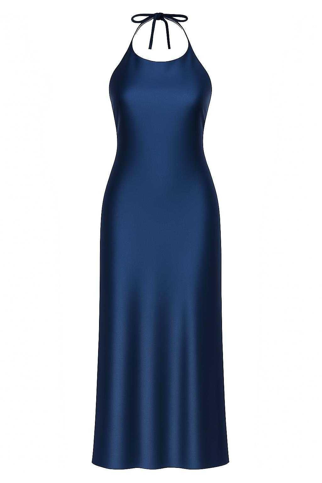 Anaphe Backless Dress Seren Halter Midnight Blue - Atelier