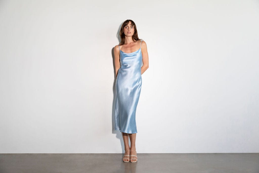 Anaphe Backless Dress Sloane Strapless Dress Powder Blue - Atelier