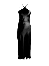 Load image into Gallery viewer, Anaphe Backless Dress XS 00&#39;s Backless Silk Halter Dress - Classic Black
