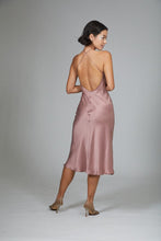 Load image into Gallery viewer, Anaphe Backless Dress XS 00&#39;s Backless Silk Halter Dress - Rosewood
