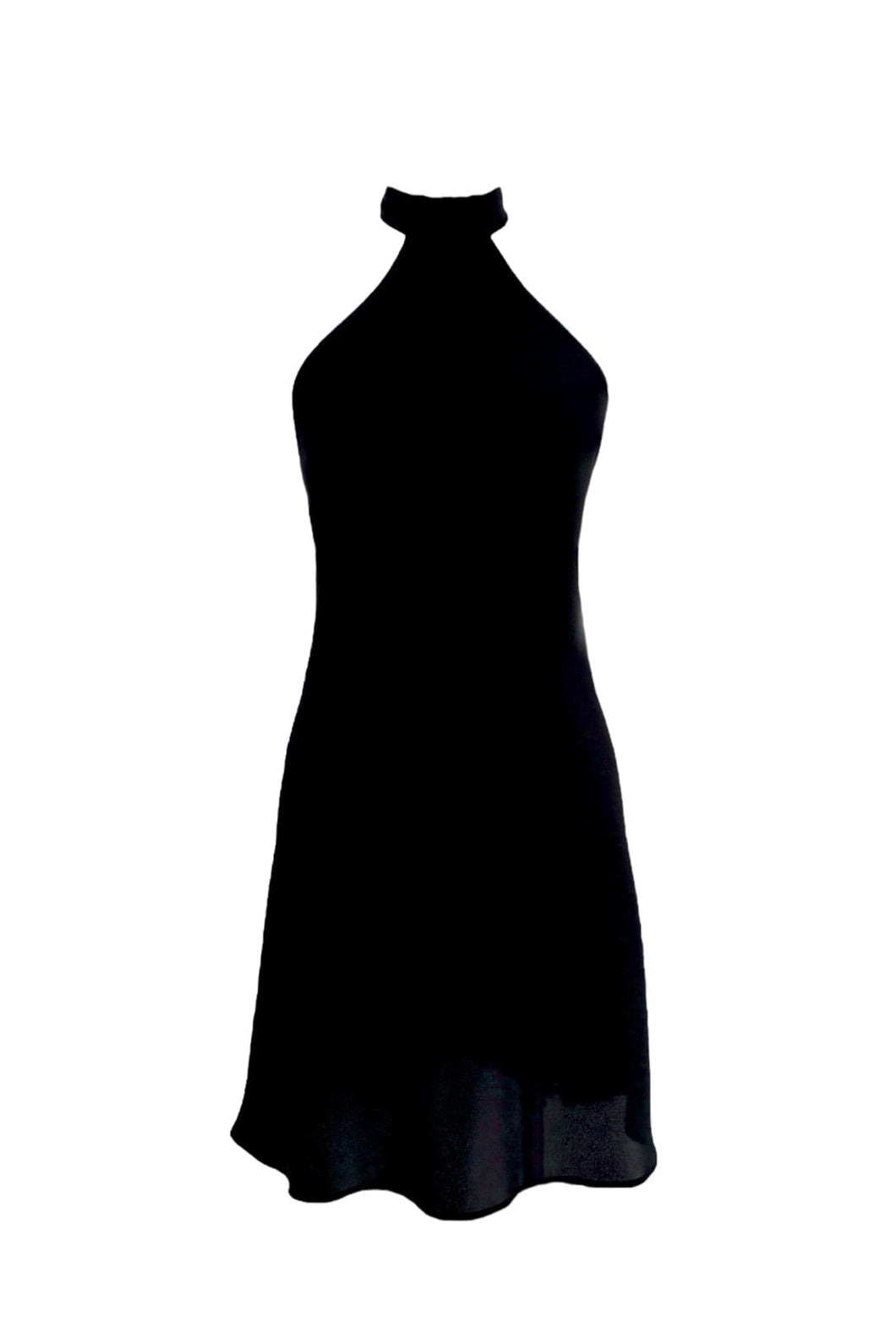 Anaphe  Backless Dress XS Mini Halter Dress Crepe Silk - Classic Black