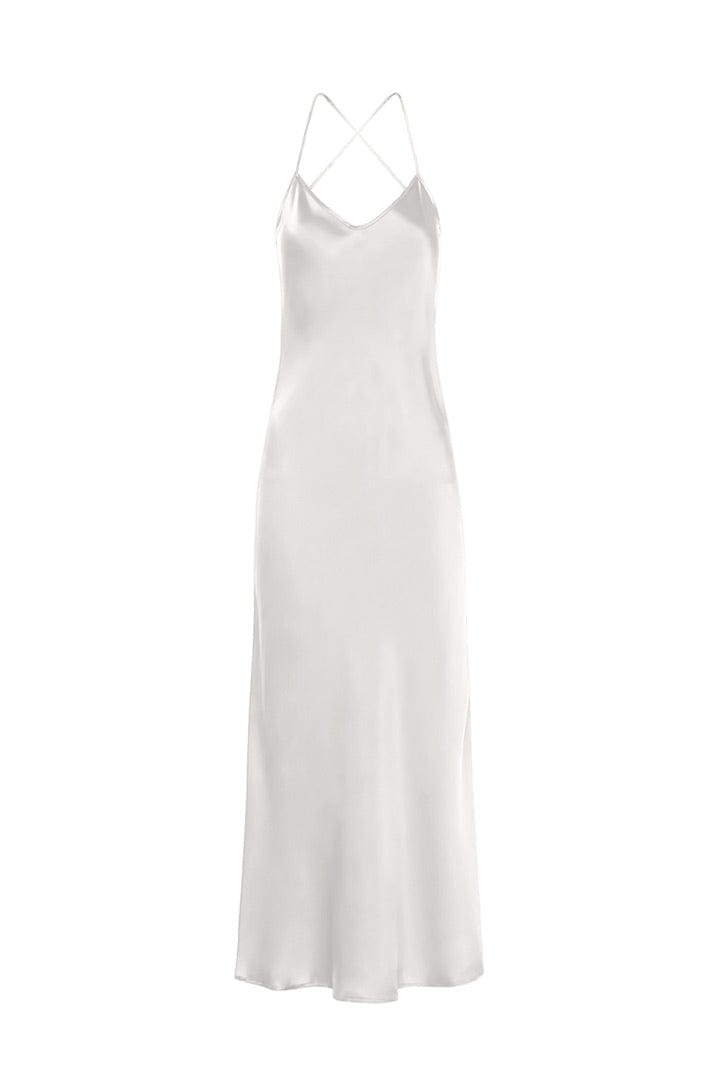Anaphe Backless Dress XS Santorini Backless Strappy Silk Dress - White