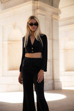 Load image into Gallery viewer, Anaphe Blazers Cropped Ultra Light Weight Silk Blazer - Classic Black
