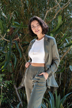 Load image into Gallery viewer, Anaphe Blazers Forest Green Ultra Light Weight Silk Blazer
