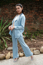 Load image into Gallery viewer, Anaphe Blazers Forget Me Not Blue Ultra Light Weight Silk Blazer
