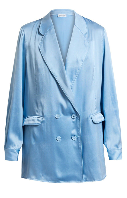 Anaphe Blazers Forget Me Not Blue Ultra Light Weight Silk Blazer