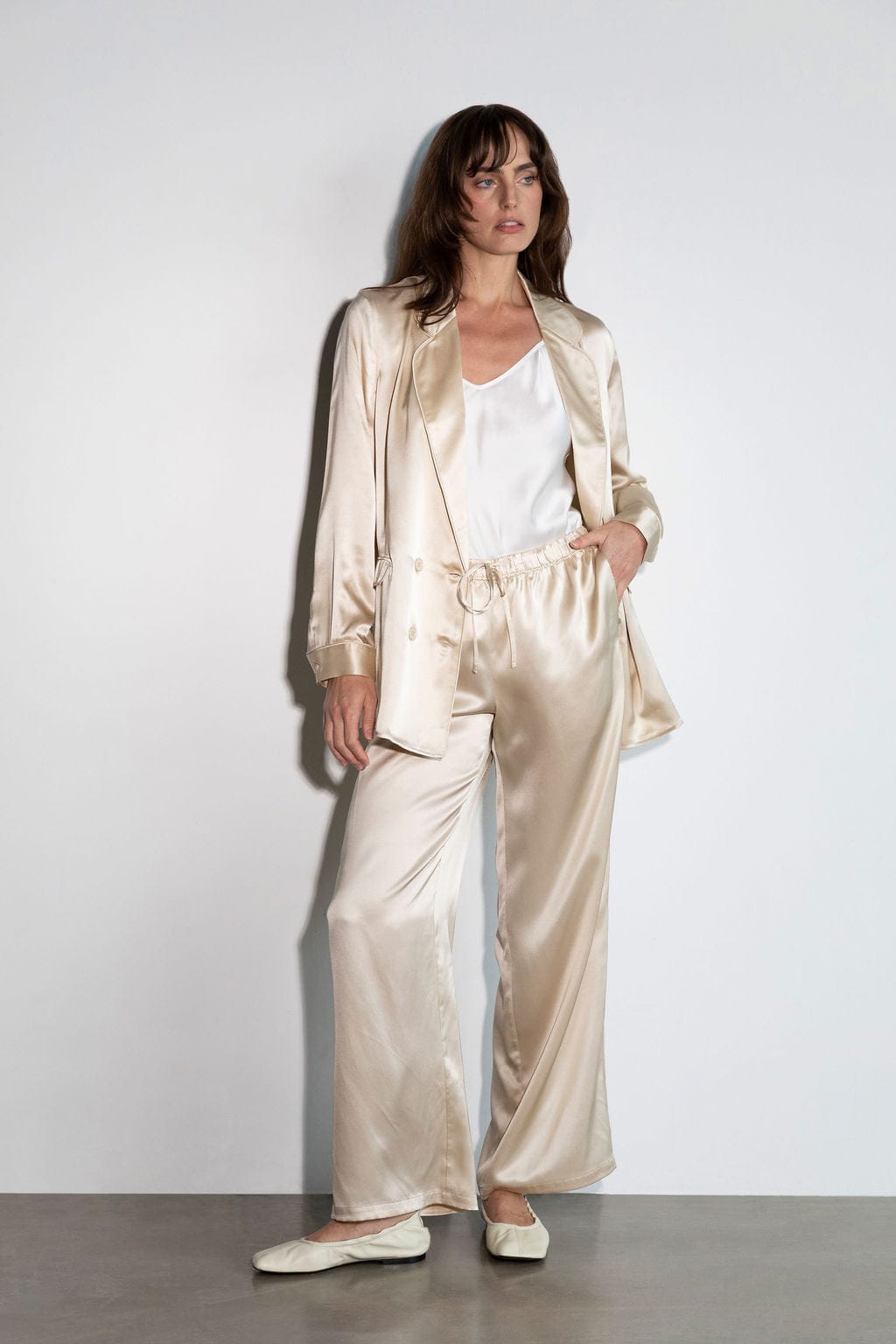 Anaphe Blazers Unlined Silk Blazer - Creme, Atelier