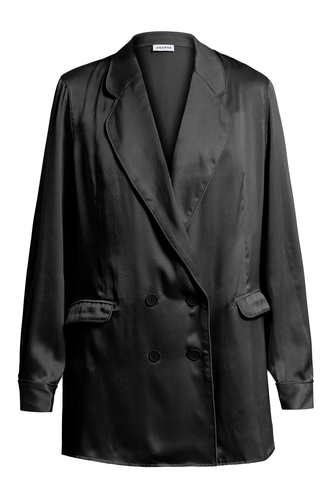Anaphe Blazers XS/S Classic Black Ultra Light Weight Silk Blazer