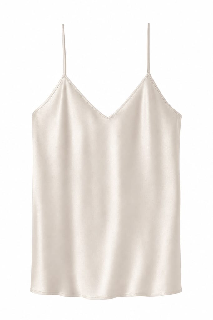 Anaphe Camisole Glossy Ercu - V Silk Camisole