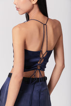 Load image into Gallery viewer, Anaphe Camisole Hera Cross Open Back Cowl Camisole - French Navy
