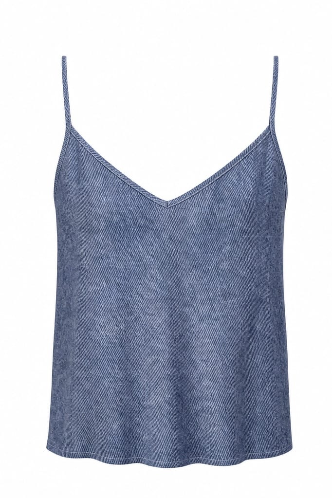 Anaphe Camisole Indigo Wash Denim - V Silk Camisole
