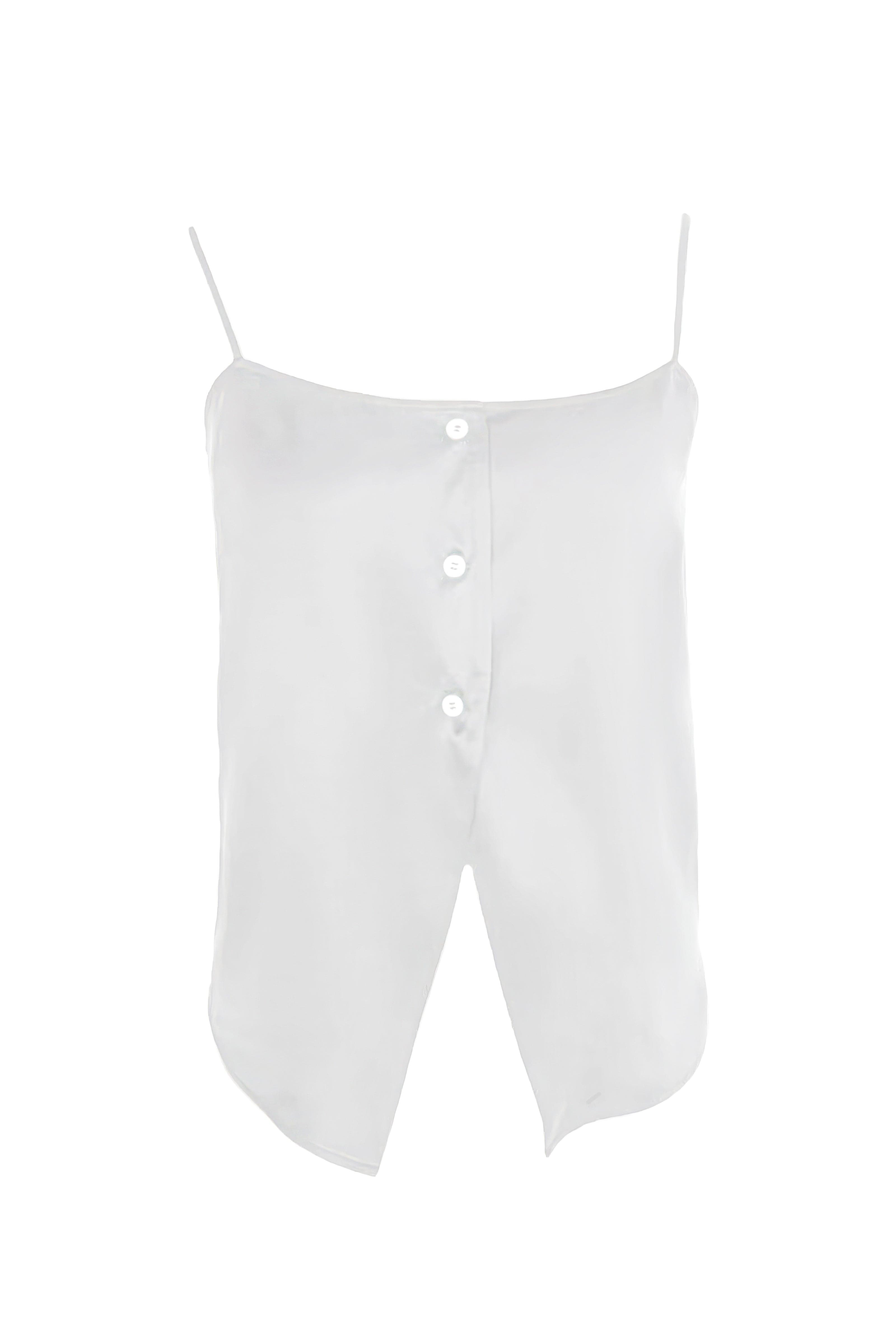 Anaphe Camisole White / XS Cult Button Up Silk Camisole Top