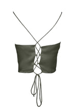 Load image into Gallery viewer, Anaphe Camisole XS/S Hera Cross Open Back Cowl Camisole - Olive Green
