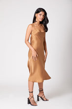 Load image into Gallery viewer, Anaphe Long Cowl Dress Icon Silk Slip Dress - Brushed Gold
