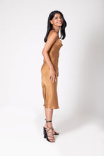 Load image into Gallery viewer, Anaphe Long Cowl Dress Icon Silk Slip Dress - Brushed Gold
