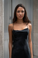 Load image into Gallery viewer, Anaphe Long Cowl Dress Icon Silk Slip Dress - Classic Black
