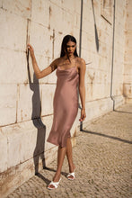 Load image into Gallery viewer, Anaphe Long Cowl Dress Icon Silk Slip Dress - Rosewood
