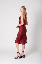 Load image into Gallery viewer, Anaphe Long Cowl Dress M Silhouette Silk Cowl Slip Dress - Red Wine
