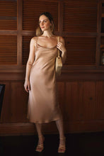 Load image into Gallery viewer, Anaphe Long Cowl Dress S Silhouette Silk Cowl Slip Dress - Rose Gold
